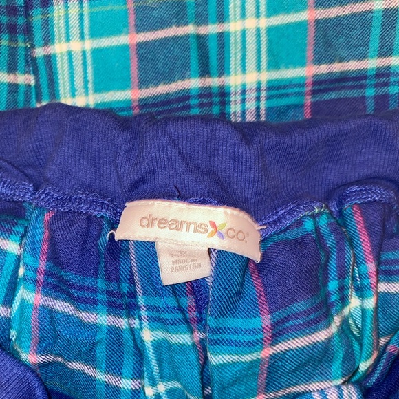 Dreams Co Sleep Set 1X (22/24) Blue Top/Plaid Bottom - Picture 3 of 4